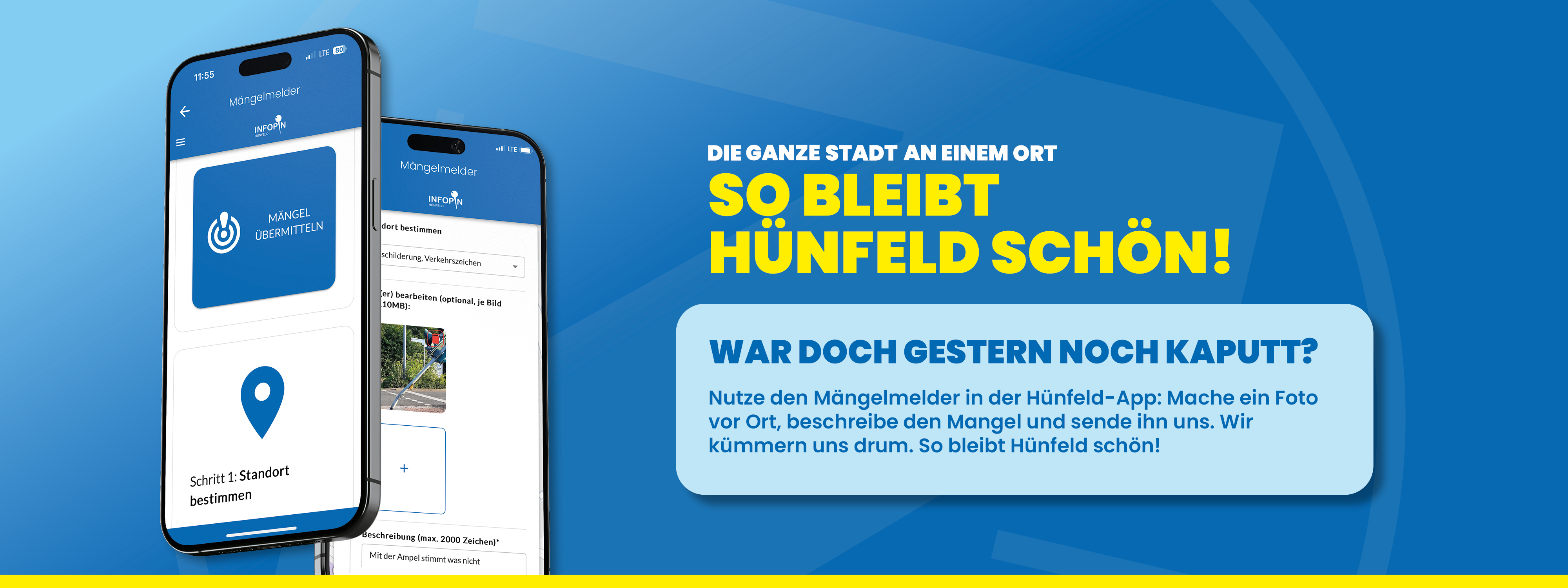 Mängelmelder in der Hünfeld-App