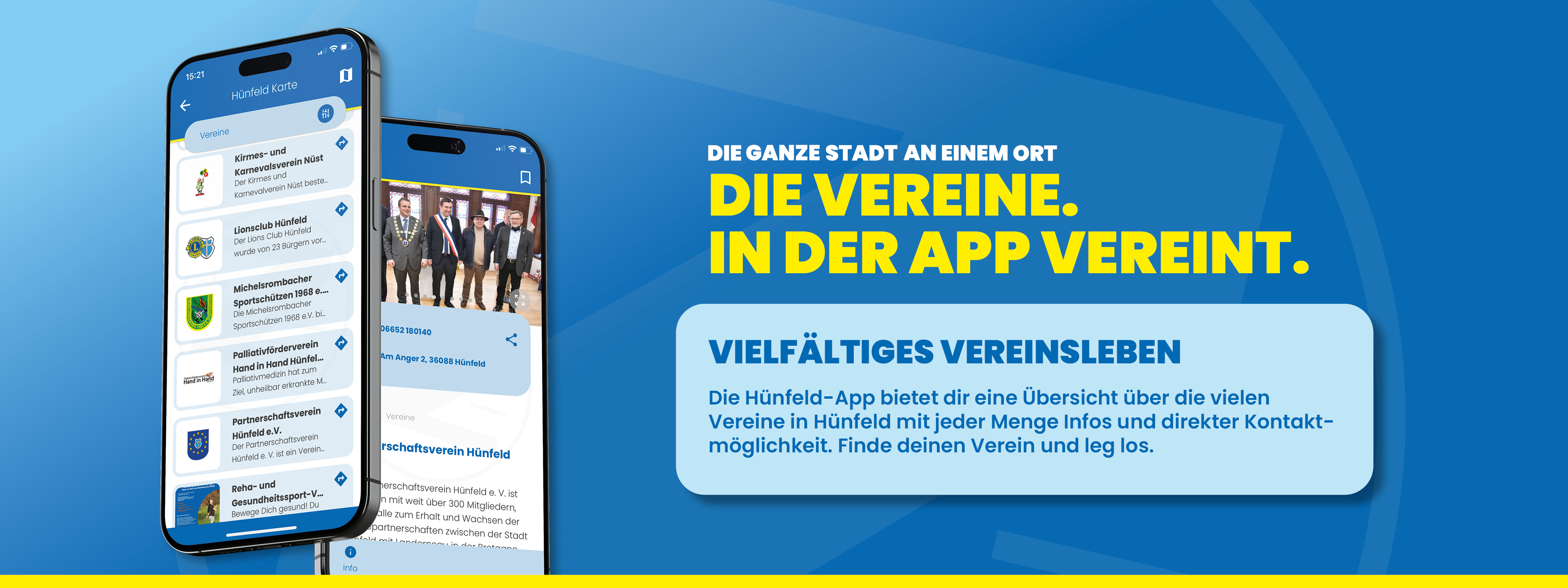 Vereine in der Hünfeld-App